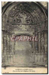 Old Postcard St Benoit sur Loire Loiret North Gate of the Basilica XI century