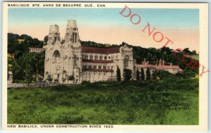 New Basilica of Sainte Anne de Beaupré Postcard Quebec Chapel Construction A24