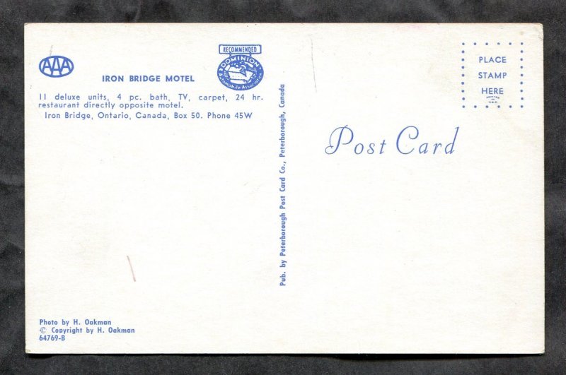 h2694 - IRON BRIDGE Ontario 1960s Motel