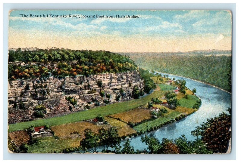 1918 The Beautiful Kentucky River Looking East from High Bridge Postcard 