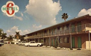 Motel 6 - Riverside, California Post Card Old Cars