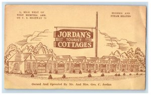 Jordan's Tourist Cottages West Memphis Arkansas AR Unposted Vintage Postcard 