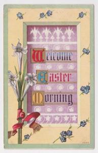 Tomah WI Arts & Crafts Easter Greetings Early 1900s Divided Vintage Postcard A35