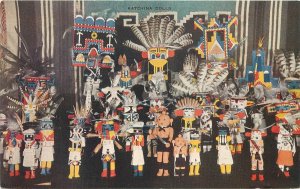 Postcard Katchina Hopi Indians 1940s American Colortype 23-4505