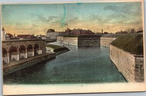 Postcard VA Fortress Monroe - The Moat