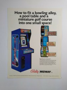 Tri Sports Arcade Flyer Original Midway Video Game Art Print Sheet 1989 Bowling 