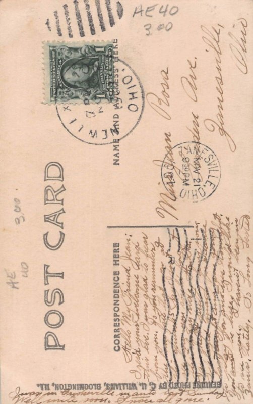 J81/ New Lexington Ohio RPPC Postcard c1910 M.E. Church Building  74