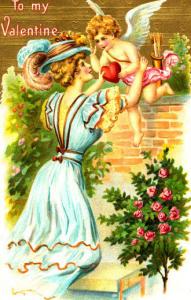 Cupid with Woman Valentine - 1910