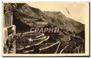 Old Postcard Route Sospel laces of Castillon