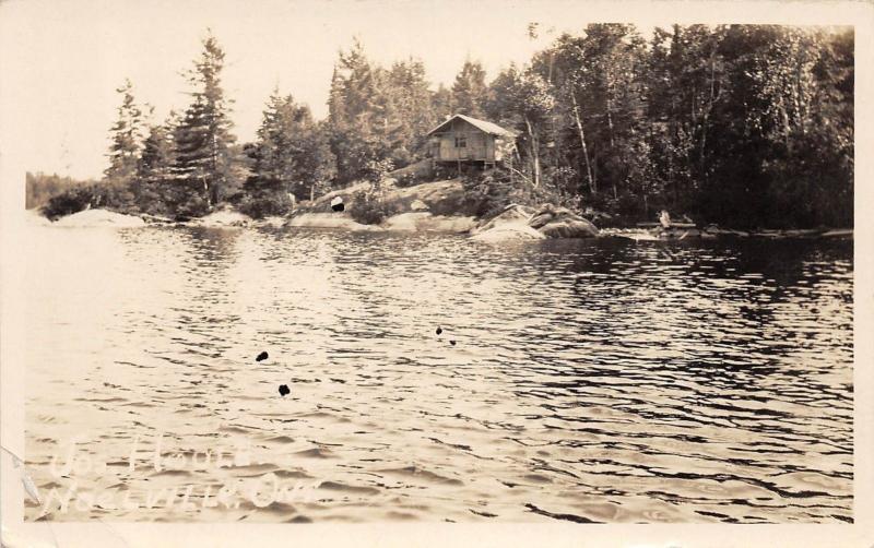 CANADA Ontario Postcard Real Photo RPPC c1930s NOELVILLE Ontario Houle Cabin 142 