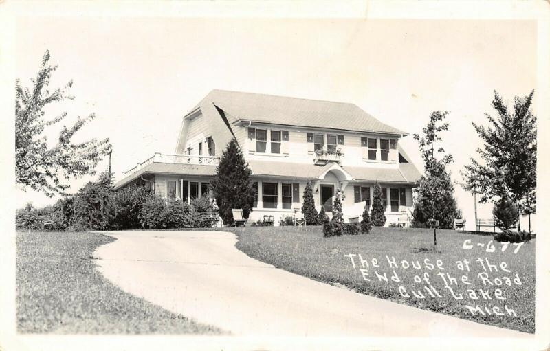 Nisswa to Lake Shore MI Cape Cod House @ The End of the RoadRPPC 1940s Postcard