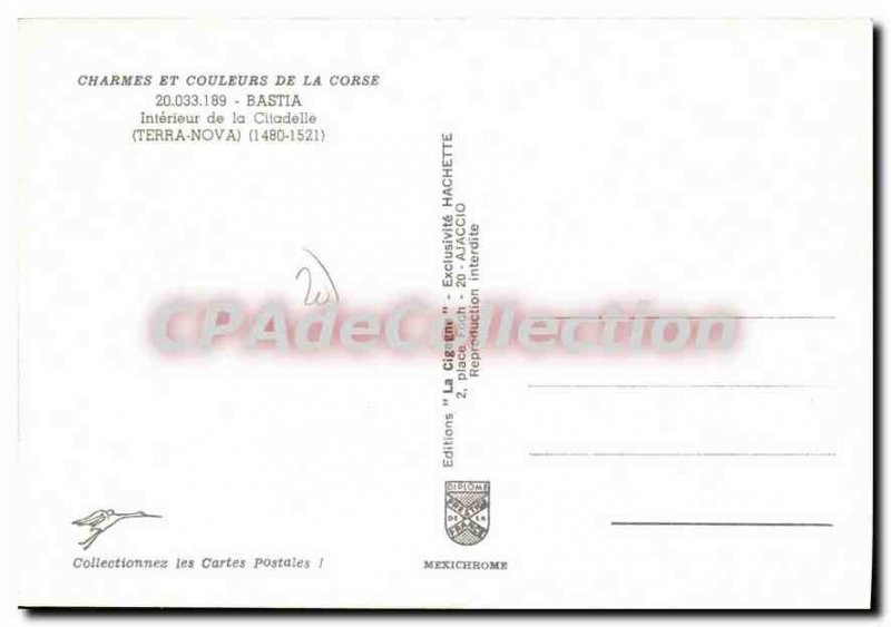 Postcard Modern Interior De La Citadelle Bastia