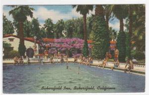 Bakersfield Inn Bakersfield California linen postcard