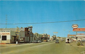 H93/ Benson Arizona Postcard Chrome Gas Station Stores Main St 22