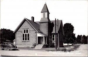 Real Photo Postcard Congregational Church in Atlanta, Michigan