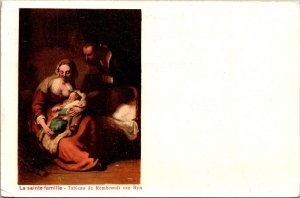 The Holy Family painting Rembrandt van Ryn Postcard undivided back lithograph