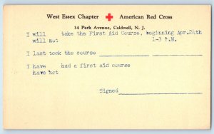 Caldwell NJ Postal Card West Essex Chapter American Red Cross c1950's