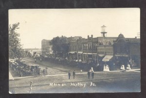 RPPC HARTLEY IOWA DOWNTOWN MAIN STREET SCENE VINTAGE REAL PHOTO POSTCARD