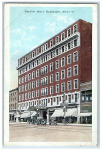 c1920 Burdick Hotel Exterior Building Classic Cars Kalamazoo Michigan Postcard