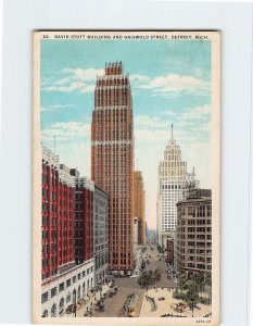 Postcard David Stott Building And Grisworld Street, Detroit, Michigan