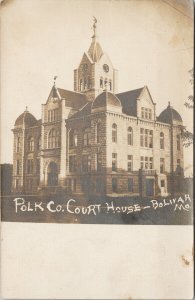 Bolivar MO Polk County Court House Real Photo Postcard G58