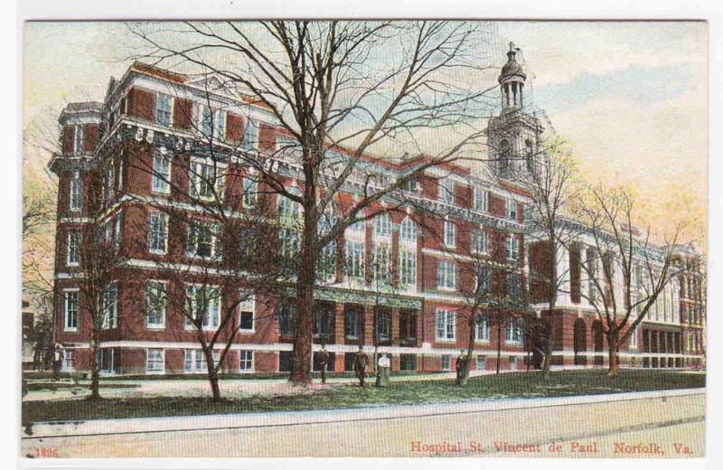 St Vincent de Paul Hospital Norfolk VA 1910c postcard