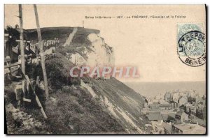 Old Postcard Treport L & # 39Escalier and Cliff