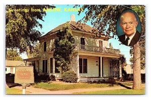 Greetings From Abilene Kansas Eisenhower Home Postcard