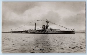 Postcard H.M.S. Resolution Sailing Scene c1910 Unposted Antique RPPC Photo