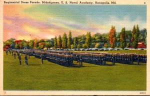 Maryland Annapolis Midshipmen Regimental Dress Parade U S Naval Academy 1955