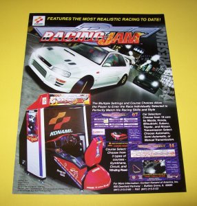 RACING JAM ORIGINAL NOS VIDEO ARCADE GAME SALE FLYER Vintage Retro Artwork Promo