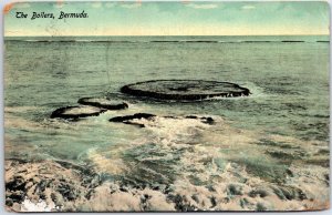 VINTAGE POSTCARD THE BOILERS OCEAN REEF ON BERMUDA POSTED 1910s