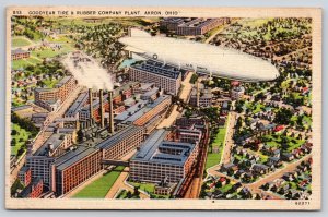Akron Ohio~Goodyear Tire & Rubber Co Factory~US Navy Blimp Dirigible~Linen