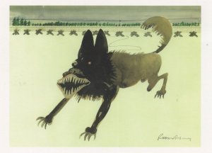 Paul Hogarth War Dog Berlin WW2 Painting Postcard