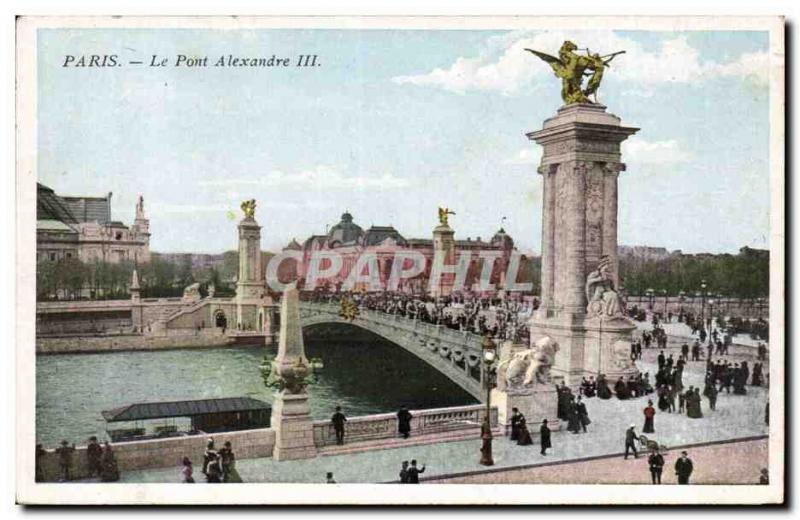 Old Postcard Paris Alexandre III bridge