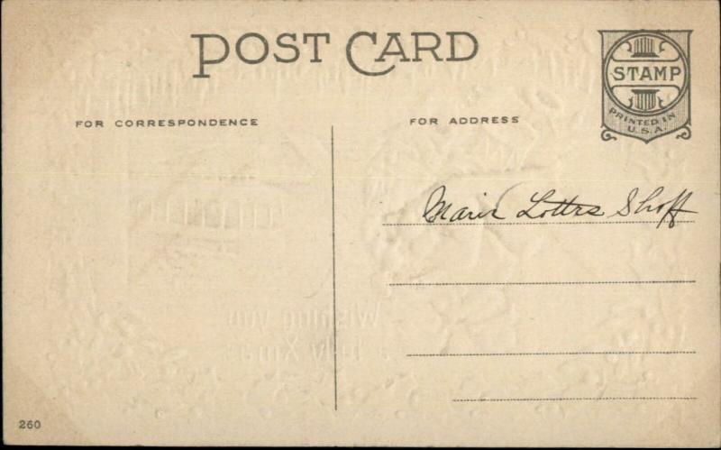 Christmas - Santa Claus Trolley Moonlight c1910 Postcard