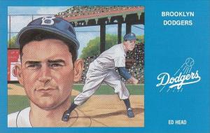 Baseball Brooklyn Dodgers Ed Head Original Artwork By Susan Rini