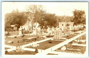 1935 Traverse City Michigan Miniature Town Clinch Park RPPC Real Photo A8