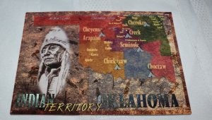 Indian Territory Oklahoma Historical Map Postcard Smith-Southwestern Inc. 2803