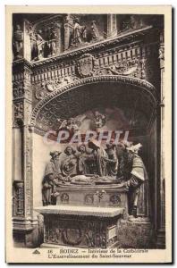 Postcard Old Rodez Interior De La Cathedrale L & # 39Ensevelissement From Sai...