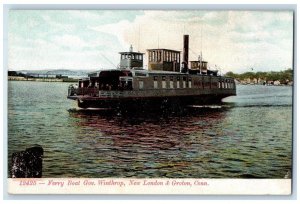 c1905 Ferry Boat Gov Winthrop New London Steamer Groton Connecticut CT Postcard 