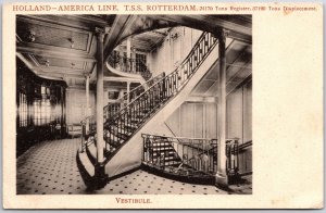 Holland America Line TSS Rotterdam Vestibule Cruise Ship Postcard