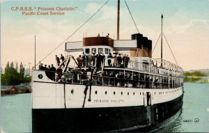 SS 'Princess Charlotte' Steamship Pacific Coast Service c1919 Postcard G32