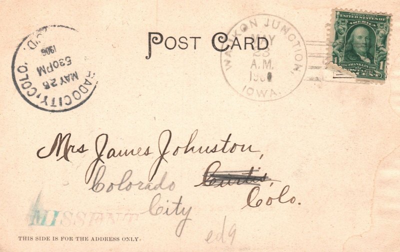 Vintage Postcard 1906 Mississippi River Pontoon Bridge North Mc Gregor Iowa IA