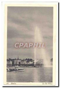  Switzerland Vintage Postcard Geneva the water jet