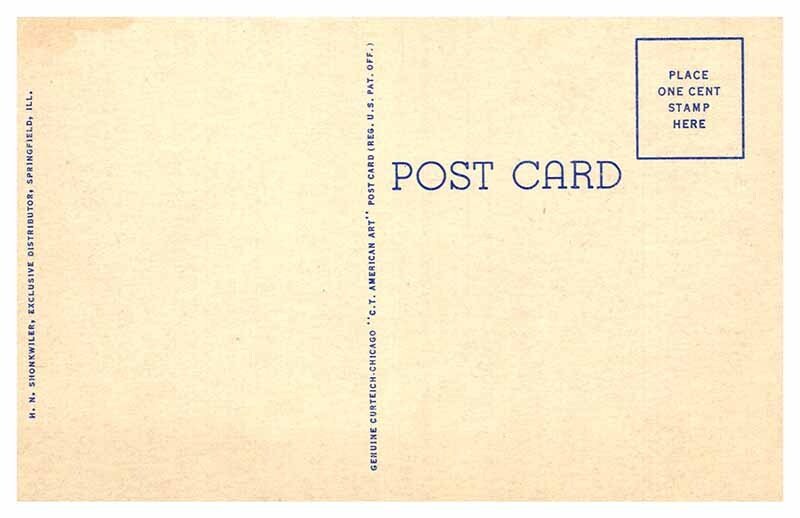 Postcard BUILDING SCENE Springfield Illinois IL AT7539