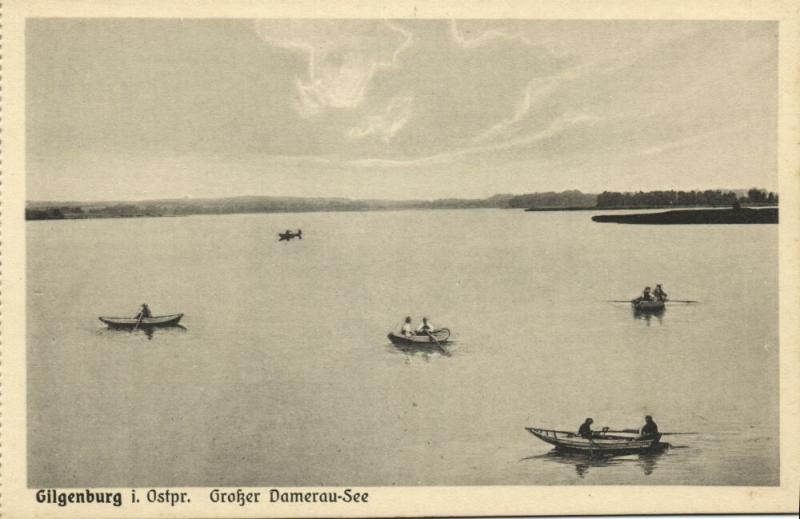 poland, GILGENBURG DĄBRÓWNO, Ostpreußen, Grosser Damerau See (1915)