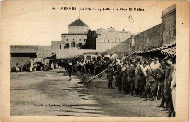 CPA AK MEKNES La Fete du 14 Juillet a la Place El Hédine MAROC (689411)