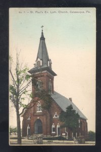 CATASAQUA PENNSYLVANIA PA. ST. PAUL'S LUTHERAN CHURCH VINTAGE POSTCARD