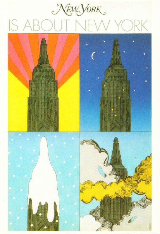 New York is About New York by Milton Glaser Empire State Building Art Postcard